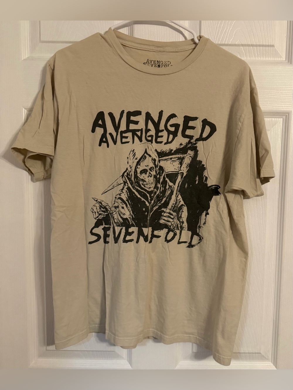avenged sevenfold shirt Short Sleeve Tan Size Large